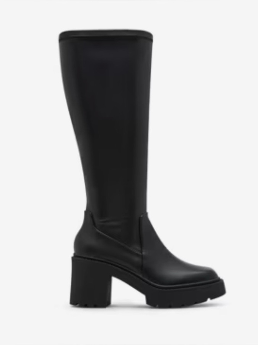 Madden Girl Black Knee-High Platform Block Heel Boot